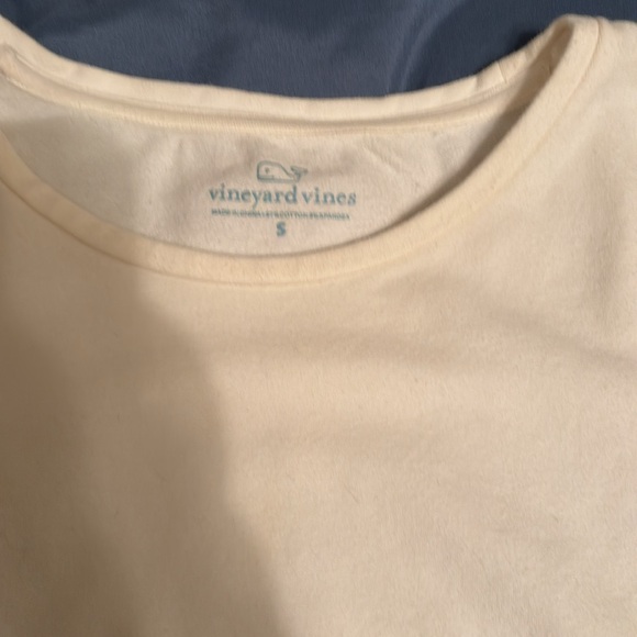 Vineyard vines white sweater long sleeve with blue striped bottom small women’s - Picture 2 of 5